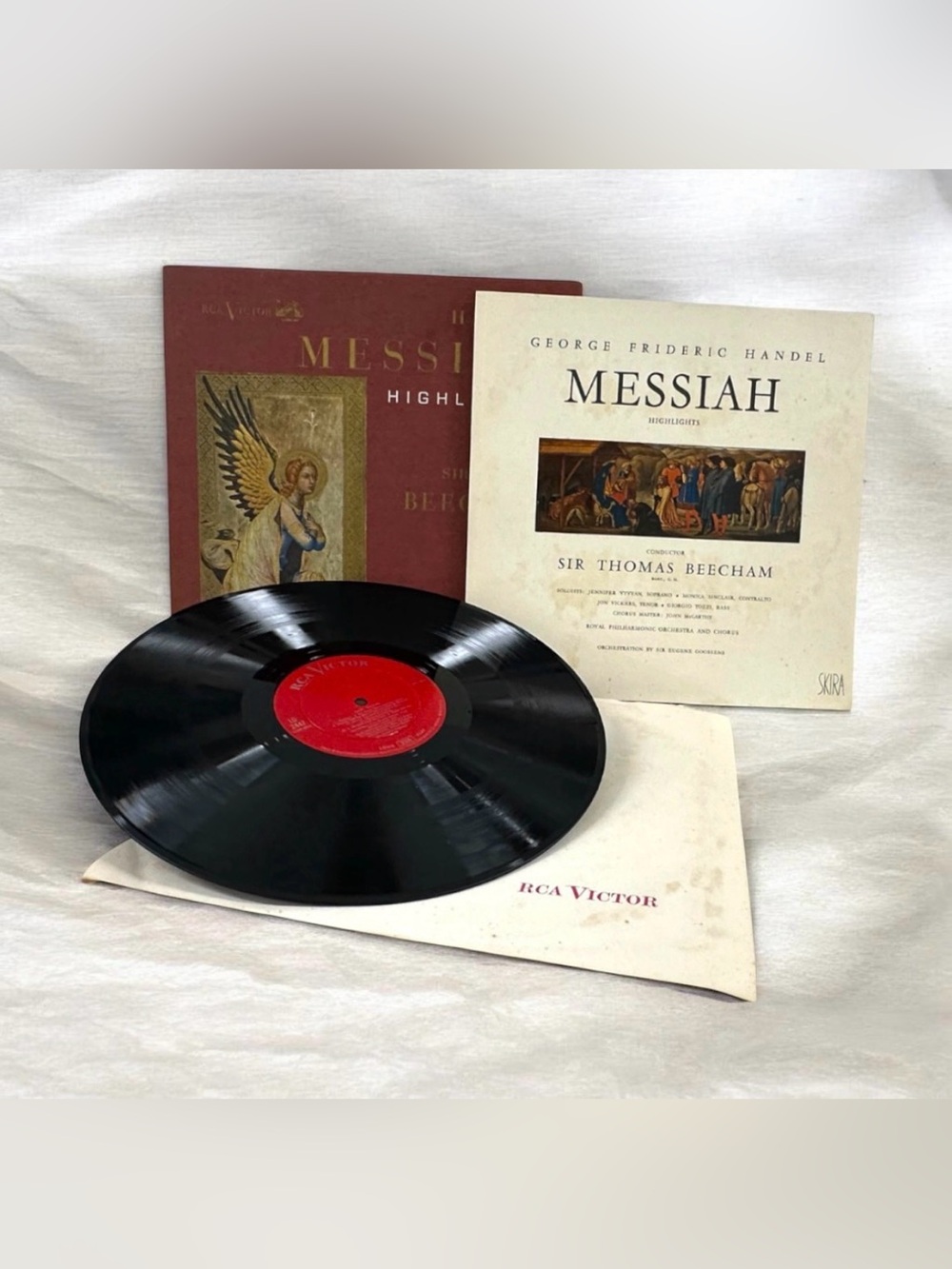 1959 Handel Messiah Highlights RCA Soria LD 2447 Beecham Vinyl LP Box Booklet